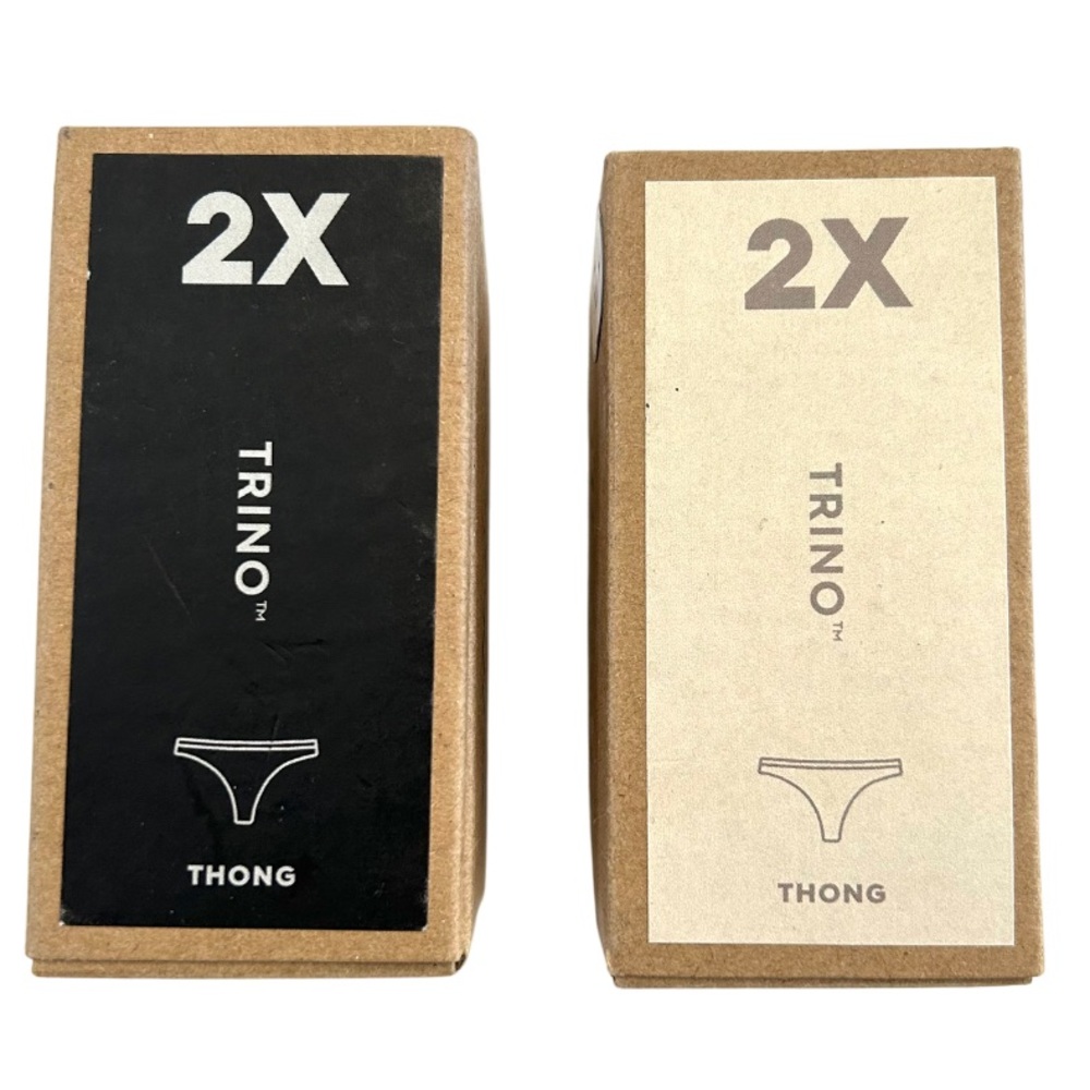 Allbirds Women’s Thong Underwear set of two 2X raincloud wheat lyocell Wool NEW